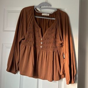 Lucky Brand Brown blouse (Size: L)